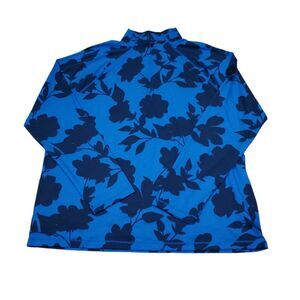 G/FORE Men’s Tonal Floral Luxe Quarter Zip Golf Pullover Blue Mid Layer Size XL